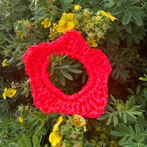 Handmade flower scrunchie